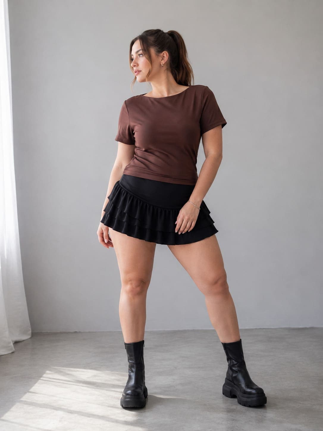 Remera basica marron